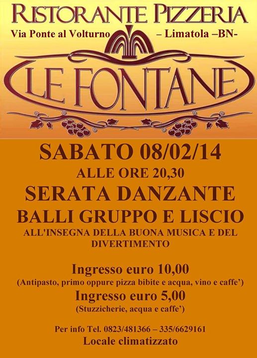 Serata danzante presso Le Fontane di Limatola -BN.