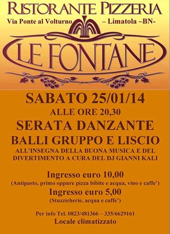 Serata danzante presso Le Fontane di Limatola -BN.