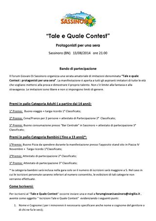 Tale e quale contest